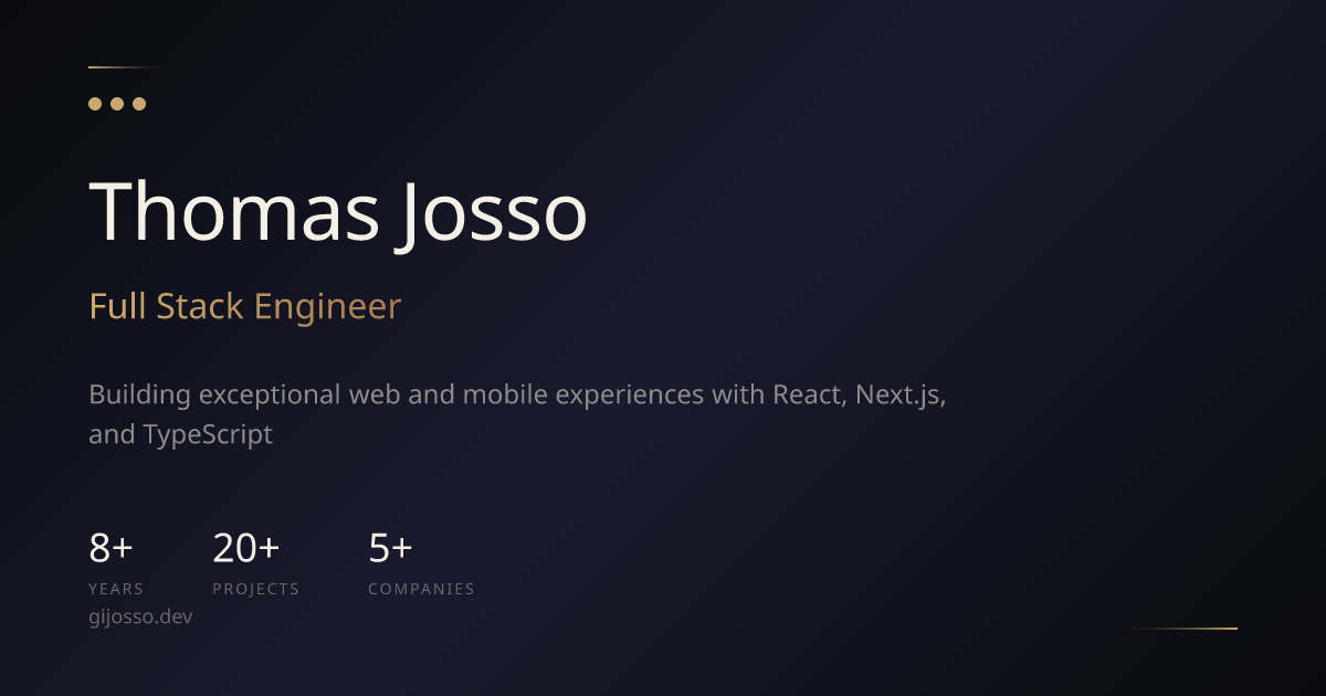 Thomas Josso · Full Stack Engineer